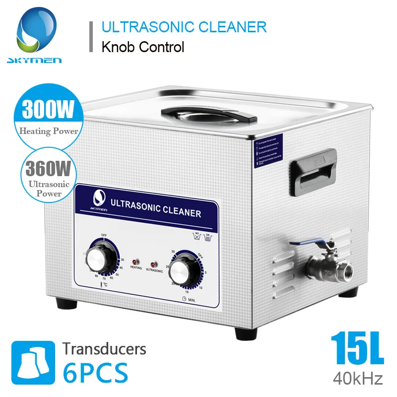 Skymen 15L 360W 40kHZ Ultrasonic Cleaner Knob Control Stainless Steel Bath for Cleaning Injector Carburetor Ultrasound Cleaning
Skymen 15L 360W 40kHZ Ultrasonic Cleaner Knob Control Stainless Steel Bath for Cleaning Injector Carburetor Ultrasound Cleaning