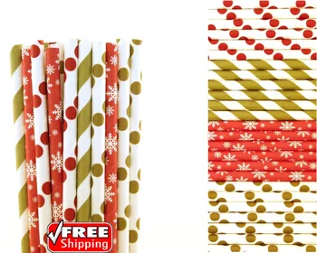 200pcs Mixed 4 Designs Gold and Red Themed Paper Straws-Dot,Striped,Snowflake Holiday Christmas Party Hot Cocoa Straws Cheap
200pcs Mixed 4 Designs Gold and Red Themed Paper Straws-Dot,Striped,Snowflake Holiday Christmas Party Hot Cocoa Straws Cheap