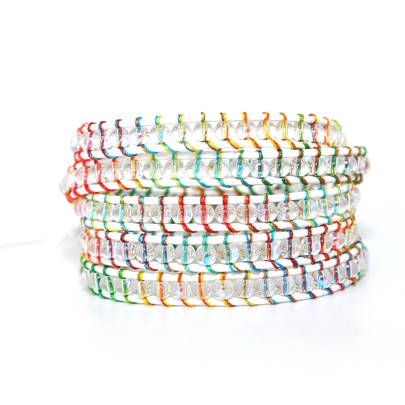 2019 Handmade Colorful Rope Crystal Beads Charms Bracelets for Women Boho 5 Strands Wrap Bracelet Men Leather Bracelet
2019 Handmade Colorful Rope Crystal Beads Charms Bracelets for Women Boho 5 Strands Wrap Bracelet Men Leather Bracelet