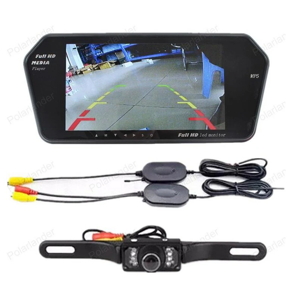 wireless 7" inch bluetooth TFT car mirror Monitor mp5 Two AV IN with 7 LED night vsion Rearview parking Camera kit
wireless 7" inch bluetooth TFT car mirror Monitor mp5 Two AV IN with 7 LED night vsion Rearview parking Camera kit