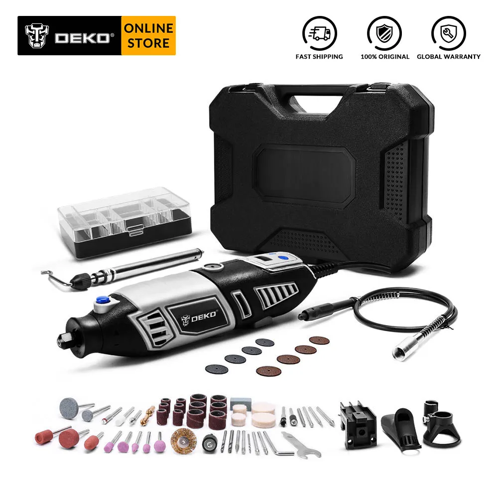 DEKO GJ201 Variable Speed Grinding Tool LCD Display Dremel Style Rotary Engraver Tool Flexible Shaft Electric Mini Drill Grinder
DEKO GJ201 Variable Speed Grinding Tool LCD Display Dremel Style Rotary Engraver Tool Flexible Shaft Electric Mini Drill Grinder