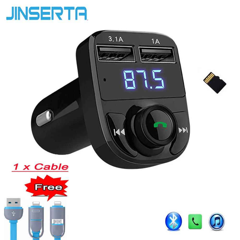 JINSERTA FM Transmitter Bluetooth Car Kit Handsfree MP3 Player Dual USB 3.1A Quick Charger Voltage Display Micro SD TF Card
JINSERTA FM Transmitter Bluetooth Car Kit Handsfree MP3 Player Dual USB 3.1A Quick Charger Voltage Display Micro SD TF Card