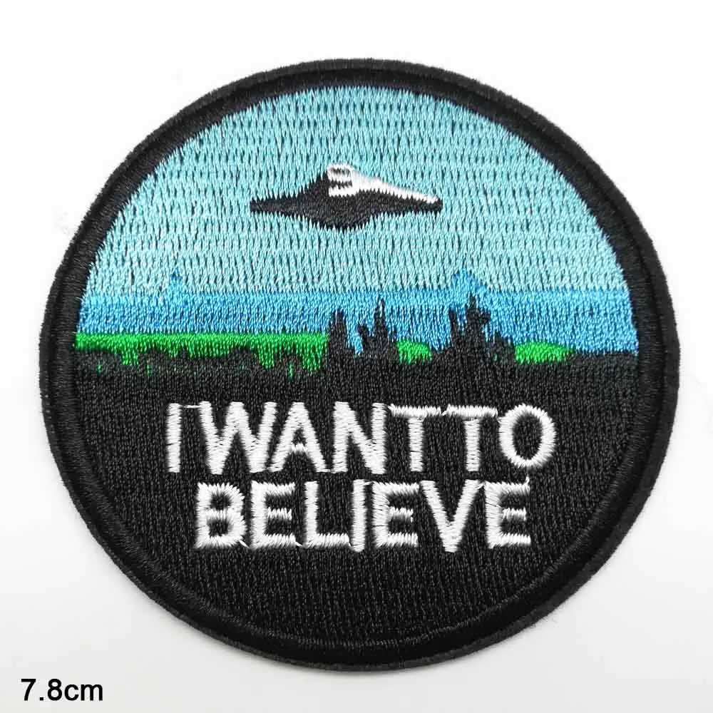 Full Embroidered X-Files I Want To Blieve UFO Letters Iron On Clothes Patches For Clothing Apparel Accessories
Full Embroidered X-Files I Want To Blieve UFO Letters Iron On Clothes Patches For Clothing Apparel Accessories