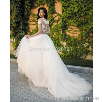 New Arrival Wedding Dresses Vestido De Noiva Modest A-line Sheer Sweetheart Appliques Lace See Through Back Wedding Dress 2019
New Arrival Wedding Dresses Vestido De Noiva Modest A-line Sheer Sweetheart Appliques Lace See Through Back Wedding Dress 2019