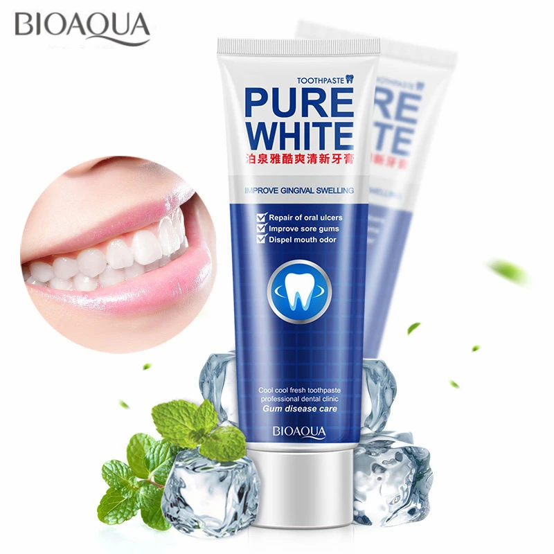 

BIOAQUA Herbal Mint Fresh Toothpaste Whitening Remove Yellow Stains Halitosis Plaque Reduce Gingivitis Dentifrice Clean Dental