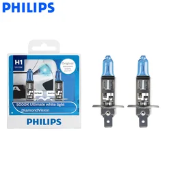 Philips H1 12V 55W P14.5s алмазное видение 5000K ксенон супер белый свет Галогенные лампы Автомобильные фары 12258DV S2, пара