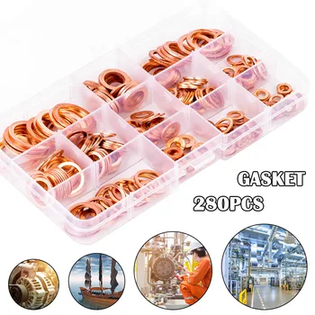280Pcs/Set Copper Sealing Washer Solid Gaskets Flat Seal Ring Kit for Boat TSH Shop
280Pcs/Set Copper Sealing Washer Solid Gaskets Flat Seal Ring Kit for Boat TSH Shop