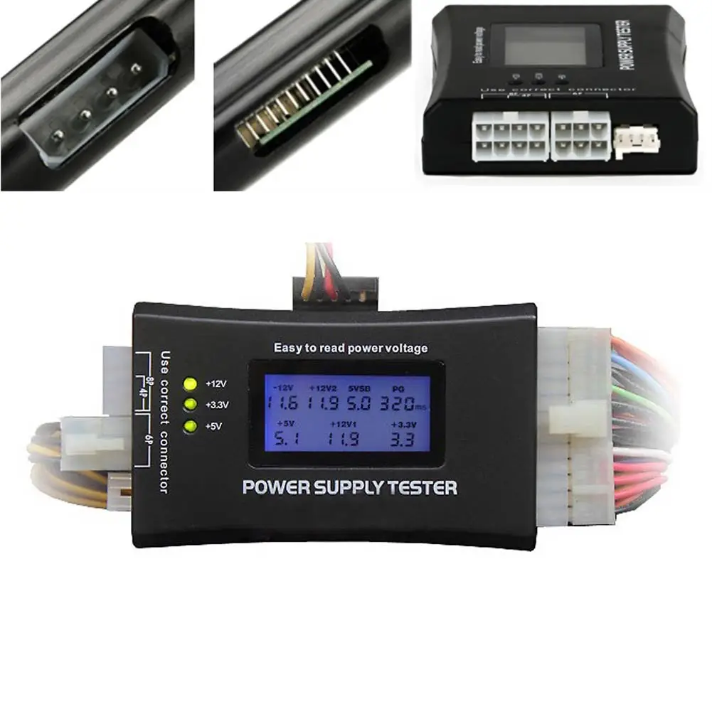 Computer PC Power Supply Tester With LCD Diaplay 20/24Pin Checker For SATA HDD ATX BTX PCI-E CDROM Floppy EM88
Computer PC Power Supply Tester With LCD Diaplay 20/24Pin Checker For SATA HDD ATX BTX PCI-E CDROM Floppy EM88