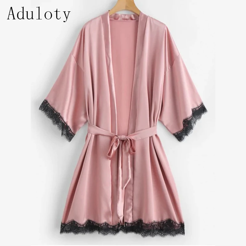Satin elegant bridesmaid Nightdress eyelash lace bathrobe loose comfortable soft nightgown long sleeve kimono Leisure wear
Satin elegant bridesmaid Nightdress eyelash lace bathrobe loose comfortable soft nightgown long sleeve kimono Leisure wear