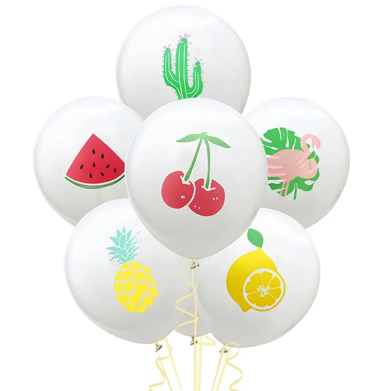 

10pcs 12 inches Party Fruit Latex Balloons Pineapple Cherry Watermelon Flamingo Balloon Birthday Wedding Hawaiian Decorations