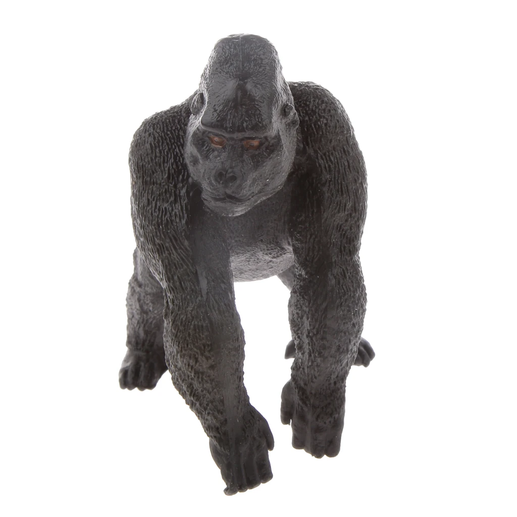 Wild Jungle Animal Model Statue, Black Panther & Silverback Gorilla Figures, Kids Educational Toy, Home Decor