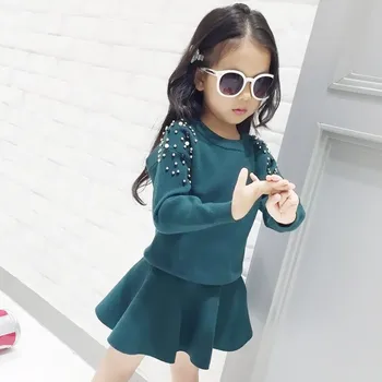 Spring Winter baby sweater + knitted skirt girls 2 pcs set kids knit suit children quality clothes pearl patch solid 4 to 9 yrs
Spring Winter baby sweater + knitted skirt girls 2 pcs set kids knit suit children quality clothes pearl patch solid 4 to 9 yrs