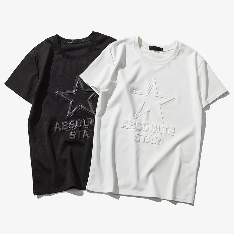 White 3D Embossing Large Size Letter Men's T-shirt O-neck Simple Short Sleeve T-shirts Male 2019 Summer Autumn Casual Men Tops
White 3D Embossing Large Size Letter Men's T-shirt O-neck Simple Short Sleeve T-shirts Male 2019 Summer Autumn Casual Men Tops