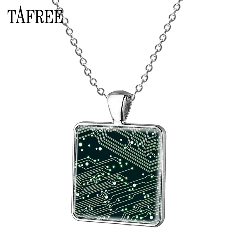 TAFREE Computer Circuit Board Pendant Necklace Classic Novelty Glass Dome Cabochon Handmade Pendant Choke Statement Jewelry QF29
TAFREE Computer Circuit Board Pendant Necklace Classic Novelty Glass Dome Cabochon Handmade Pendant Choke Statement Jewelry QF29