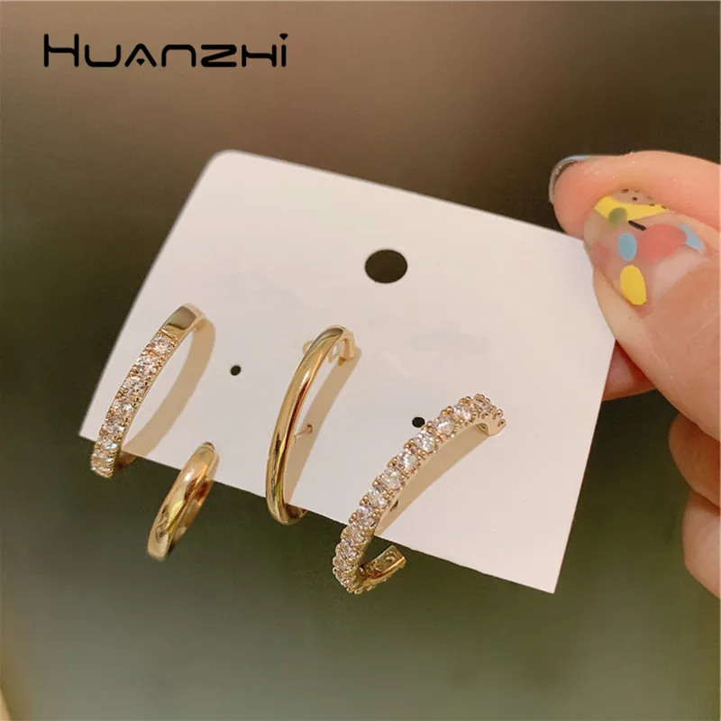 HUANZHI 2019 3pcs/set New Design C shape Cricle Simple Geometric Rhinestone Sweet Stud Earrings For Women Girls Wedding Jewelry
HUANZHI 2019 3pcs/set New Design C shape Cricle Simple Geometric Rhinestone Sweet Stud Earrings For Women Girls Wedding Jewelry