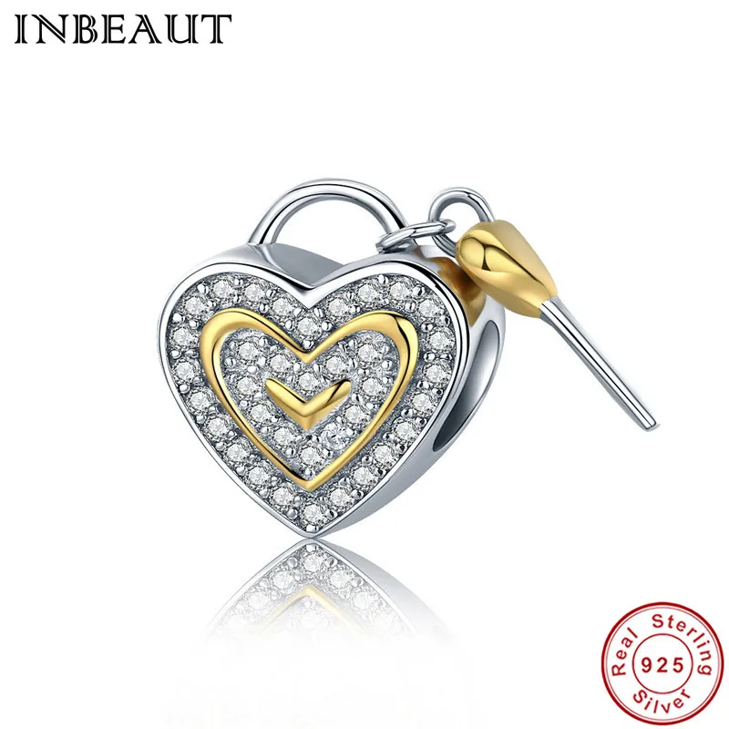 INBEAUT Real 925 Sterling Silver Golden Forever Love Heart Clear CZ Beads Charm fit Trendy Bracelet Jewelry Birthday Gift
INBEAUT Real 925 Sterling Silver Golden Forever Love Heart Clear CZ Beads Charm fit Trendy Bracelet Jewelry Birthday Gift