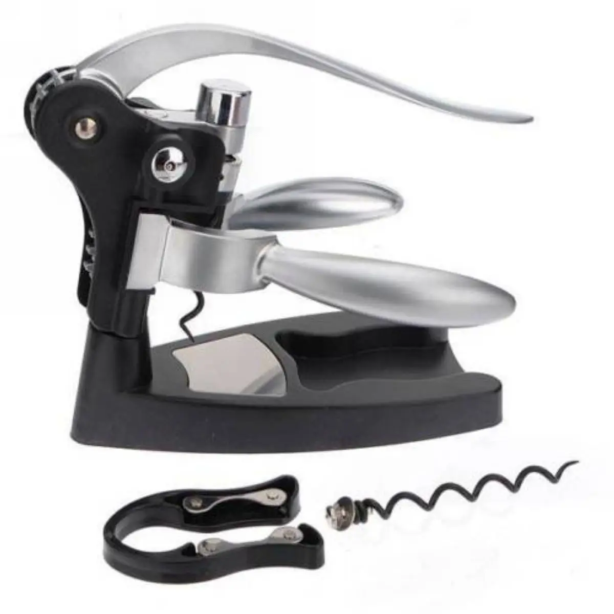 JX-LCLYL Rabbit Style Wine Opener Tool Cork Bottle Tire Corkscrew + Foil Cutter w/ Box
JX-LCLYL Rabbit Style Wine Opener Tool Cork Bottle Tire Corkscrew + Foil Cutter w/ Box