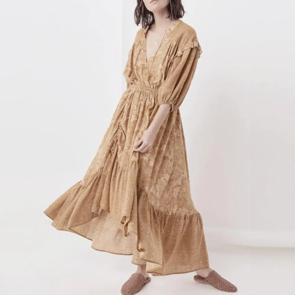 Summer beach holiday maxi dress women asymmetric cascading ruffles hem tassel lace-ups Elastic waist Casual loose dress vestidos
Summer beach holiday maxi dress women asymmetric cascading ruffles hem tassel lace-ups Elastic waist Casual loose dress vestidos