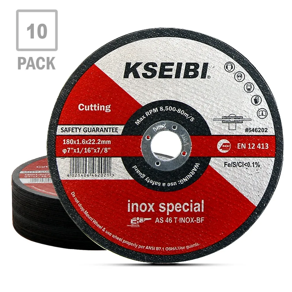 10 PCS/Box 7 in Metal Stainless Steel Cutting Disc T41 Cut Off Wheel 180 mm Fiber Reinforced Resin Blade for Angle Grinder
10 PCS/Box 7 in Metal Stainless Steel Cutting Disc T41 Cut Off Wheel 180 mm Fiber Reinforced Resin Blade for Angle Grinder