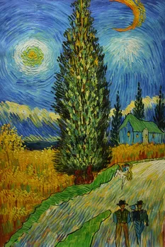 HandPainted Van Gogh Oil Painting Road With Cypress and Star Reproduction Oil Canvas Painting Wall Art Picture For Living Room
HandPainted Van Gogh Oil Painting Road With Cypress and Star Reproduction Oil Canvas Painting Wall Art Picture For Living Room