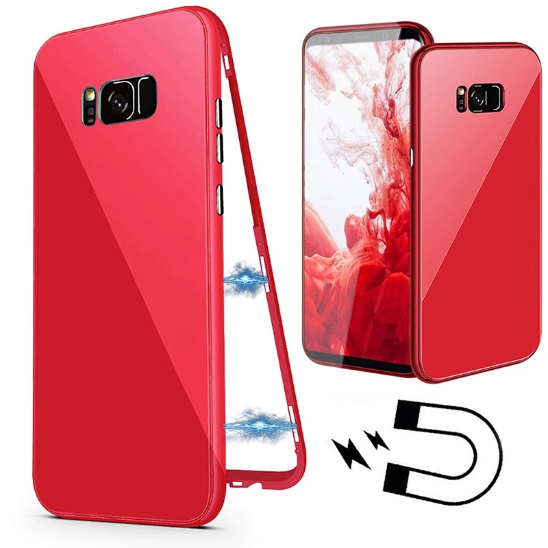 Магнитный поглощающий чехол S7edge для Samsung Galaxy S8 plus Note 8 9 защитный S9 Plus стеклянные