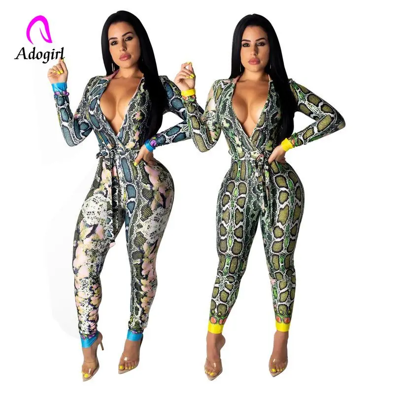 Snake Print Jumpsuits Rompers Womens Summer Deep V Neck Long Sleeve Full Length Bodysuit Casual Club Party One Piece OL Overalls
Snake Print Jumpsuits Rompers Womens Summer Deep V Neck Long Sleeve Full Length Bodysuit Casual Club Party One Piece OL Overalls