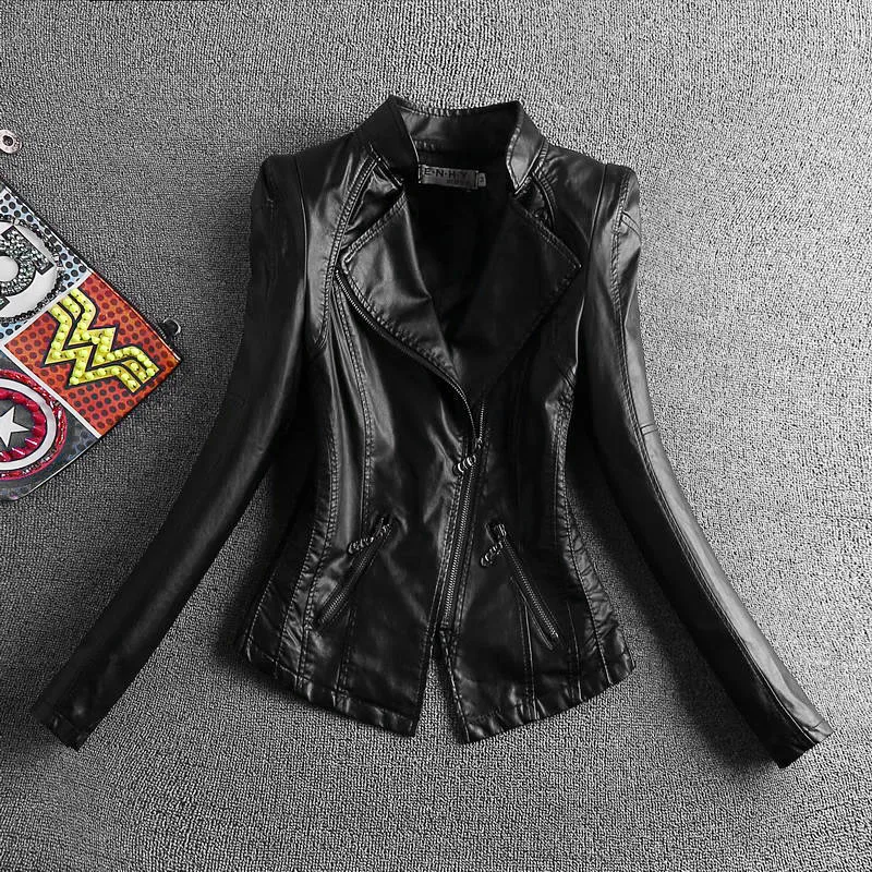 2018 Real Leather Jacket Chaquetas De Cuero Mujer Spring New Women's Female Slim Lady Pu Small Leather Korean Motorcycle Jacket
2018 Real Leather Jacket Chaquetas De Cuero Mujer Spring New Women's Female Slim Lady Pu Small Leather Korean Motorcycle Jacket