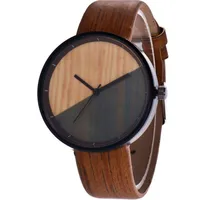 Quartz Watches Wood Grain Creative Watches Men Sport Leather Strap Military Wrist Montre Homme Watch Clock 18MAY18 image