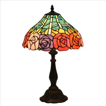 12" Romantic Vintage Tiffany Roses Glass Table Lamp for Foyer Bed Room Bar Apartment Glass Reading Light H 49cm 1058
12" Romantic Vintage Tiffany Roses Glass Table Lamp for Foyer Bed Room Bar Apartment Glass Reading Light H 49cm 1058