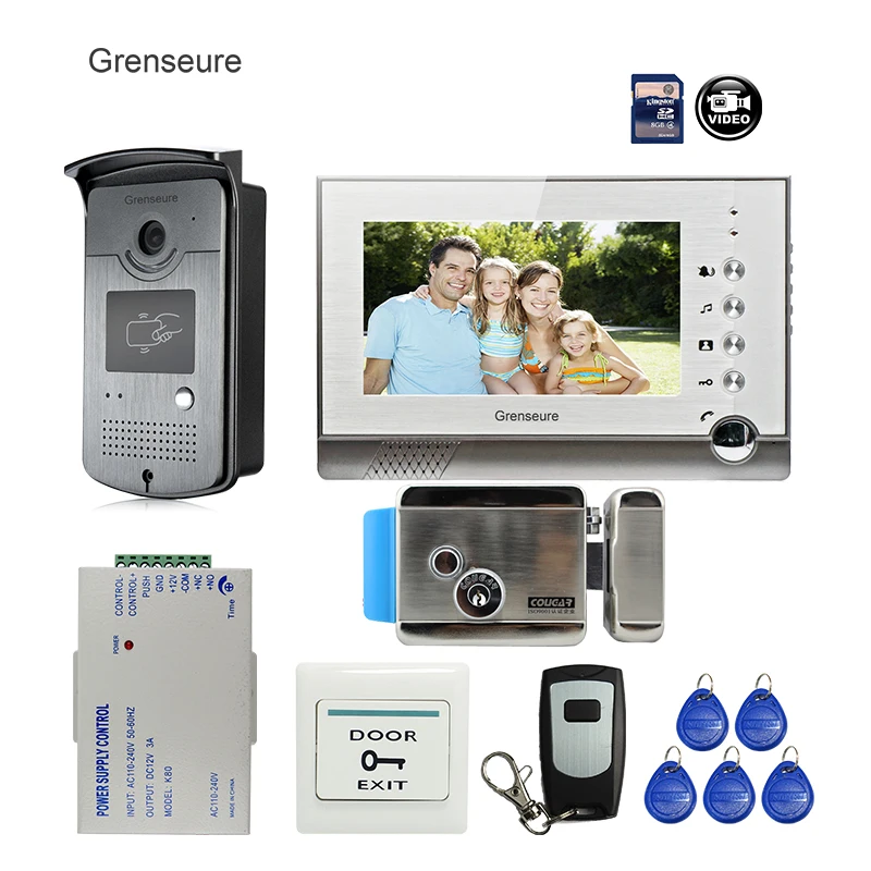 FREE SHIPPING NEW 7" color Door Monitor Video Intercom Home Door Phone Recorder System + Waterproof Rain Cover + 8G SD + E-Lock
FREE SHIPPING NEW 7" color Door Monitor Video Intercom Home Door Phone Recorder System + Waterproof Rain Cover + 8G SD + E-Lock