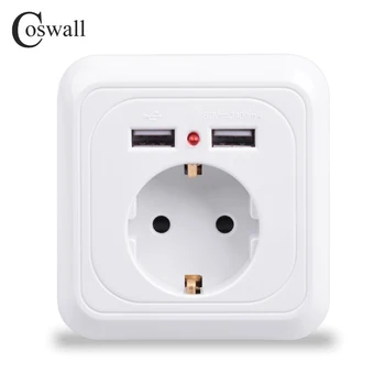 Coswall 2018 New Arrival Wall Power Socket 16A EU Standard Outlet With 2400mA Dual USB Charger Port for Mobile Super Power
Coswall 2018 New Arrival Wall Power Socket 16A EU Standard Outlet With 2400mA Dual USB Charger Port for Mobile Super Power