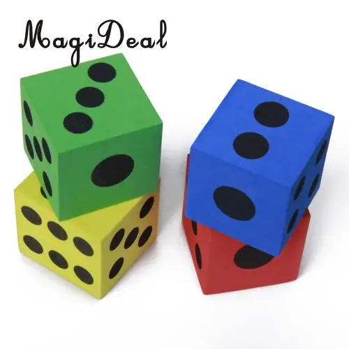 12Pcs/Set Soft Foam 6 Side Dices Maths Dice for Kids Children Learning Playing Games Classroom Teaching Aids Novelty Toys