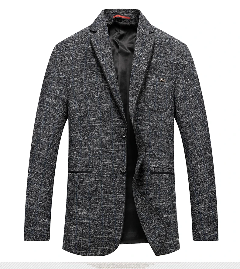WAEOLSA Men Gray Blazers Slim Fit Jackets Suits Man Button Front Blazer Hombre Plain Colour Outfits Business Garment 4XL (6)