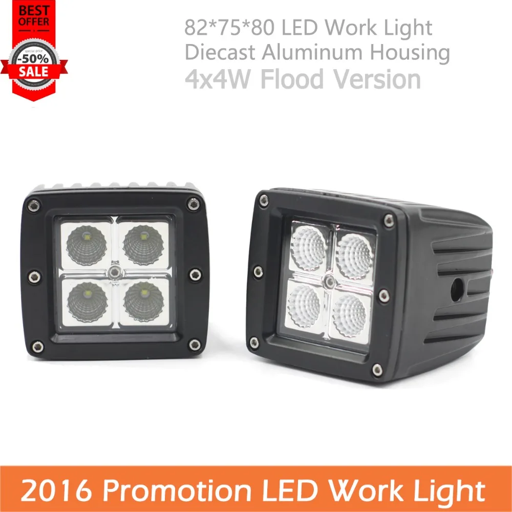 Акция 2016 16 Вт мощный квадратный светодиодный рабочий светильник для Jeep Wrangler 4x4WD