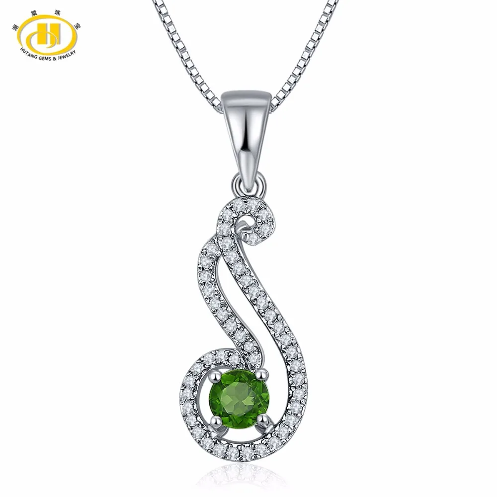 Hutang Solid 925 Sterling Silver 1.16ct Natural Gemstone Chrome Diopside & Topaz Pendant & Necklace Fine Jewelry For Women
Hutang Solid 925 Sterling Silver 1.16ct Natural Gemstone Chrome Diopside & Topaz Pendant & Necklace Fine Jewelry For Women