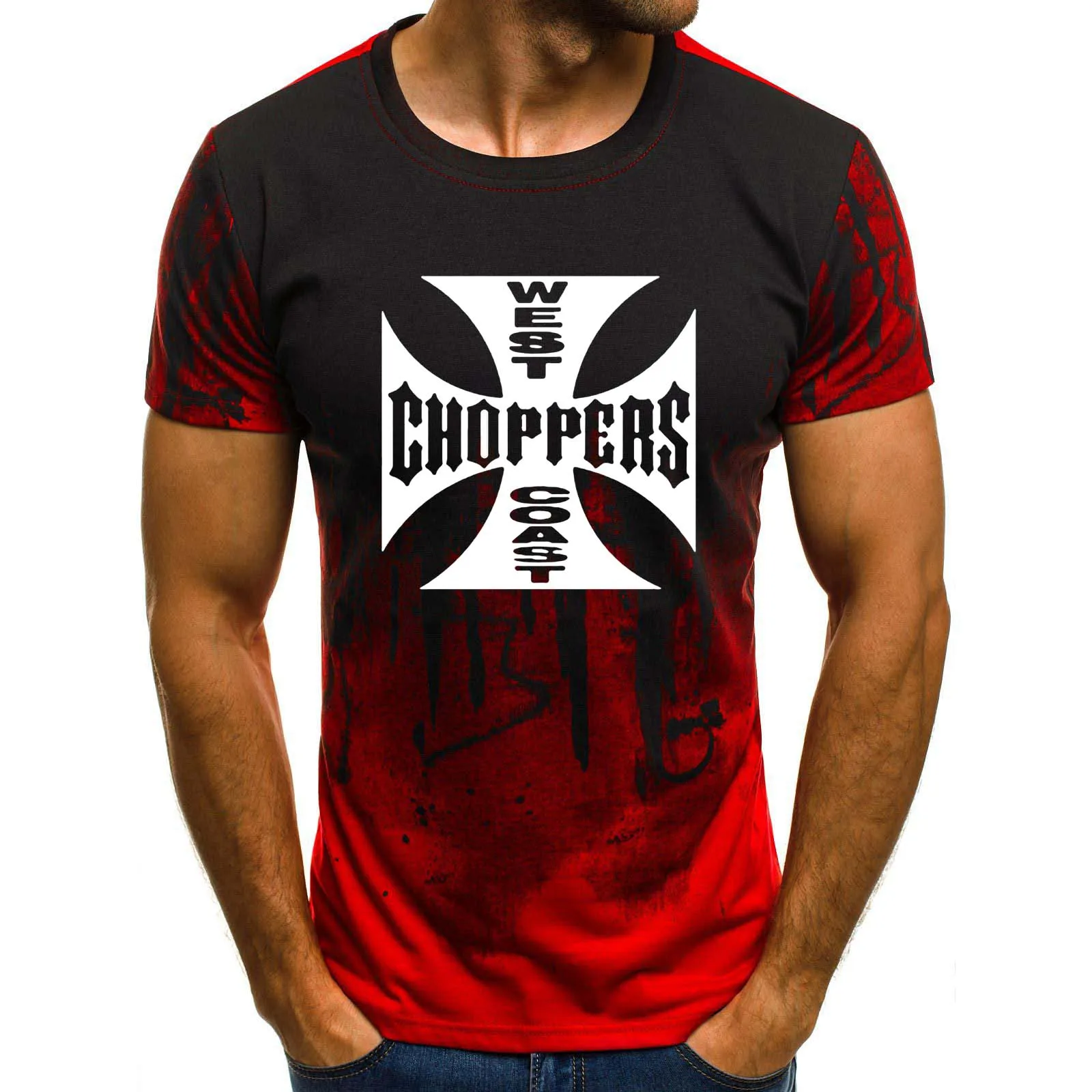 Rock music West Coast Choppers Printed T Shirt Men Summer Harajuku O-Neck Casual Cotton Gradient Short Sleeve Hip Hop Men Tshirt
Rock music West Coast Choppers Printed T Shirt Men Summer Harajuku O-Neck Casual Cotton Gradient Short Sleeve Hip Hop Men Tshirt