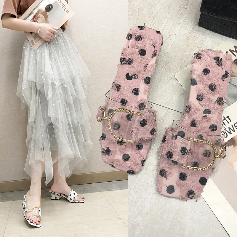 2019 summer shoes woman slippers new designer square heels 5.5cm open toe transparent vamp metal decoration women sandals
2019 summer shoes woman slippers new designer square heels 5.5cm open toe transparent vamp metal decoration women sandals