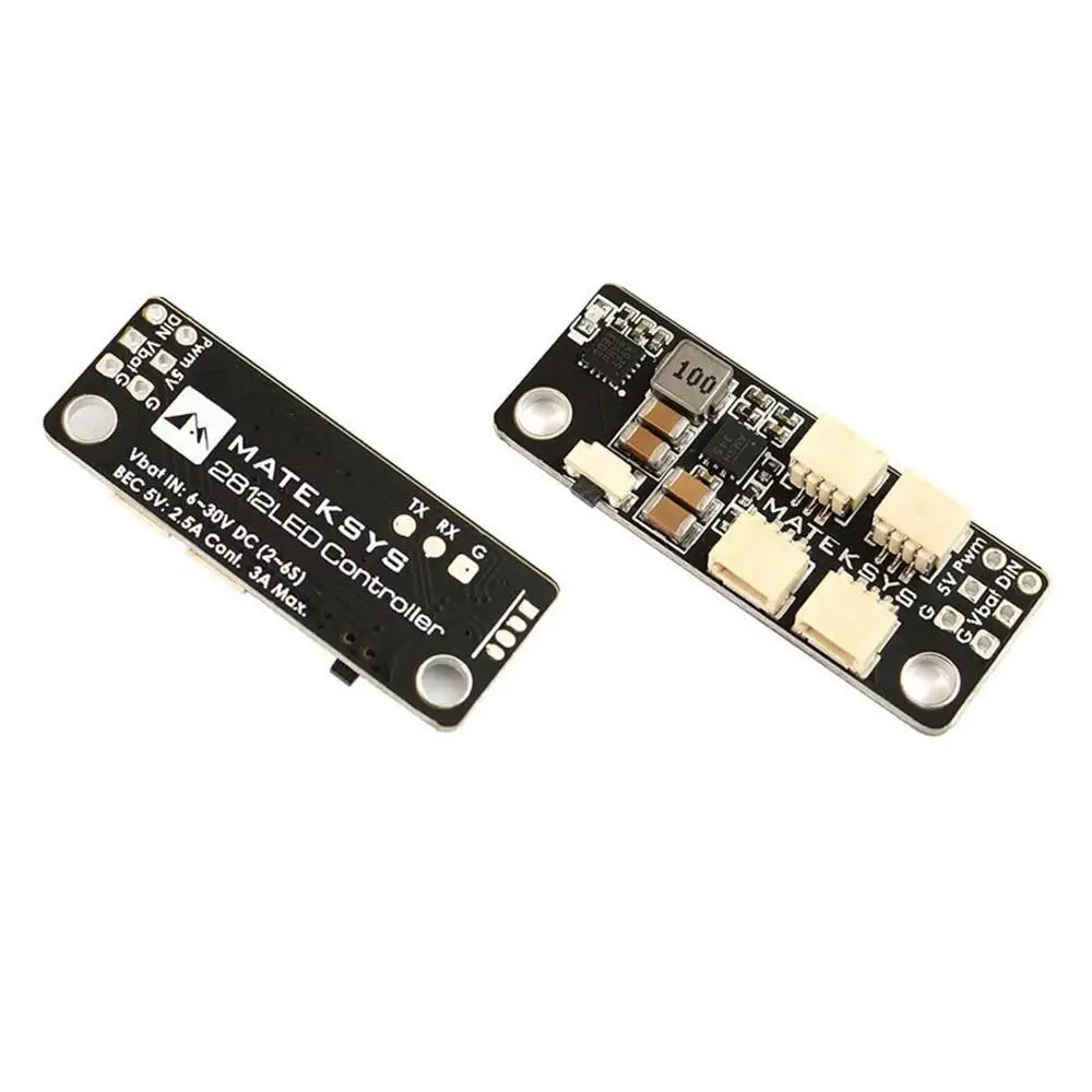 Matek System 2812LED Controller 2-6S LED Control Module w/ 5V BEC for WS2812 LED Strip Light
Matek System 2812LED Controller 2-6S LED Control Module w/ 5V BEC for WS2812 LED Strip Light