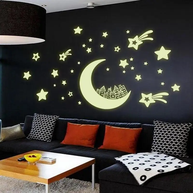 Fluorescent Stickers Glow In The Dark Star Moon Luminous Wall Decal Childrens Room Stickers DIY Home Decoration
Fluorescent Stickers Glow In The Dark Star Moon Luminous Wall Decal Childrens Room Stickers DIY Home Decoration