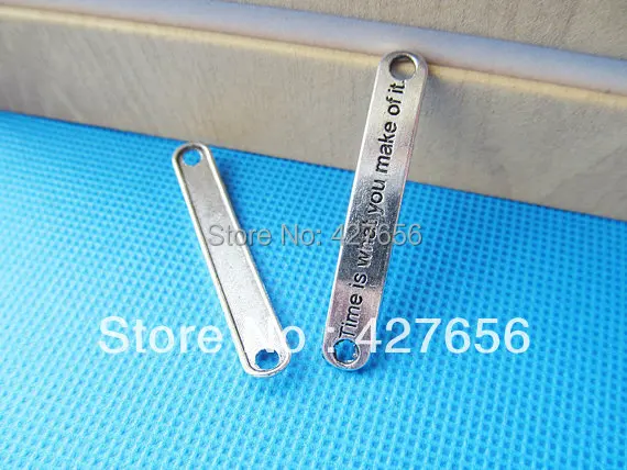 Antique Silver tone/Antique Bronze Sideway Connector Pendant Charm/Finding,Engraved Proverb/Saying Time is what you make of it
Antique Silver tone/Antique Bronze Sideway Connector Pendant Charm/Finding,Engraved Proverb/Saying Time is what you make of it