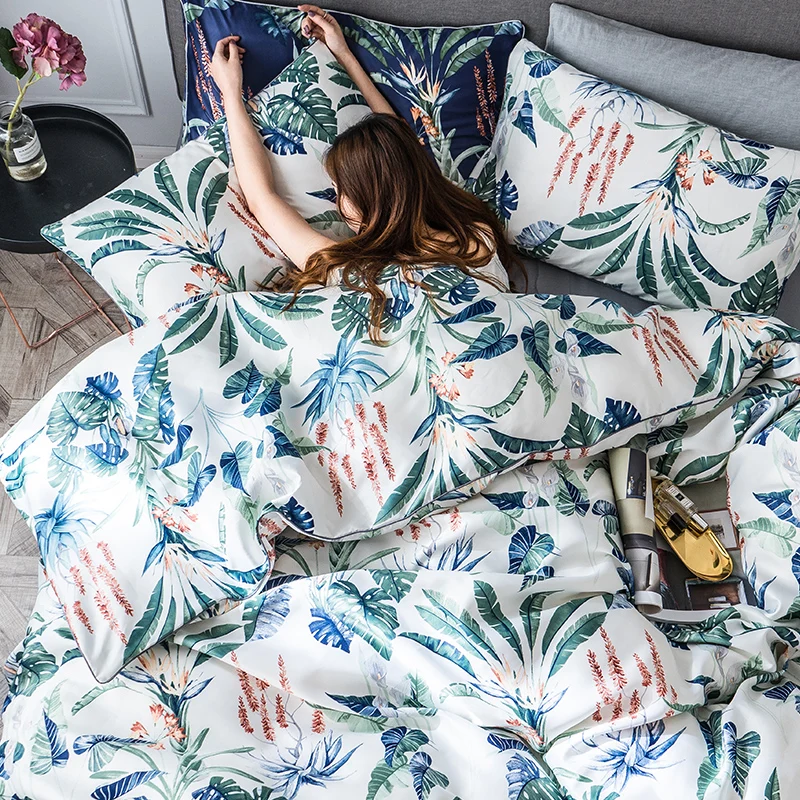 Bedding Satin Silk Flat Summer Bed Covers Duvet Cover Flat Sheet Pillowcases Flower Printed Bedding Sets Bed Linen #a
Bedding Satin Silk Flat Summer Bed Covers Duvet Cover Flat Sheet Pillowcases Flower Printed Bedding Sets Bed Linen #a