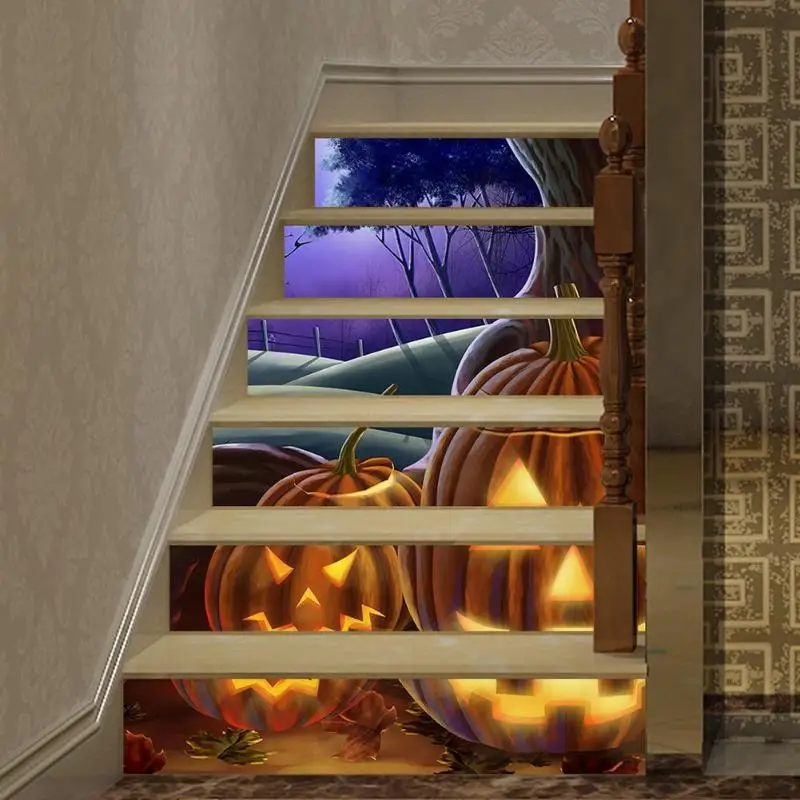 6pcs/set Halloween Pumpkin Head Tile Stair Decor Stickers Waterproof Removable DIY Staircase Stickers PVC Decal Ladder Mural
6pcs/set Halloween Pumpkin Head Tile Stair Decor Stickers Waterproof Removable DIY Staircase Stickers PVC Decal Ladder Mural
