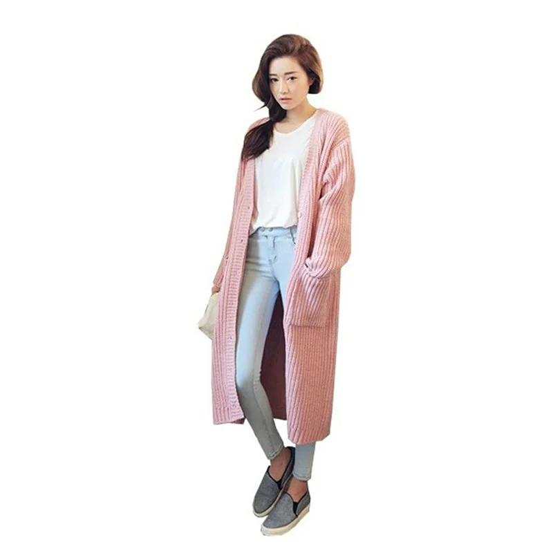 European coat of new fund of 2017 autumn outfit loose long pink sweater cardigan female LDK023
European coat of new fund of 2017 autumn outfit loose long pink sweater cardigan female LDK023