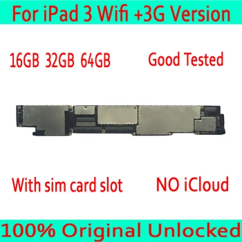 100% Original Motherboard For iPad 3 wifi+3G version Unlocked Mainboard Free iCloud For iPad 3 Logic Board with sim card slot
100% Original Motherboard For iPad 3 wifi+3G version Unlocked Mainboard Free iCloud For iPad 3 Logic Board with sim card slot