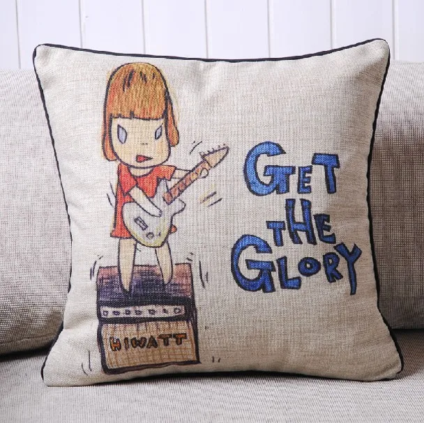 Cute Japanese Yoshitomo Nara Electric Guitar cotton cushion Pillow cushion cover for office Home Decor sofa cushions 45*45cm
Cute Japanese Yoshitomo Nara Electric Guitar cotton cushion Pillow cushion cover for office Home Decor sofa cushions 45*45cm