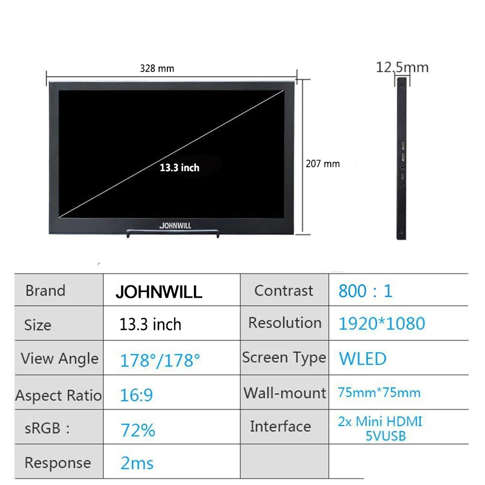 New 13.3 inch 2K HD Portable Monitor touch screen PC PS3 PS4 Xbo x360 1080P IPS LCD LED Display Monitor for Raspberry Pi New 13.3 inch 2K HD Portable Monitor touch screen PC PS3 PS4 Xbo x360 1080P IPS LCD LED Display Monitor for Raspberry Pi