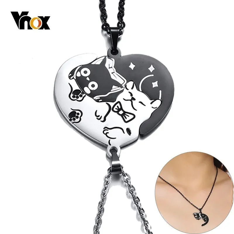 Vnox Cute Cat Dag Shape Heart Puzzle Couple Necklaces for Women Men Stainless Steel Pendants Lover Promise Jewelry Romantic Gift
Vnox Cute Cat Dag Shape Heart Puzzle Couple Necklaces for Women Men Stainless Steel Pendants Lover Promise Jewelry Romantic Gift