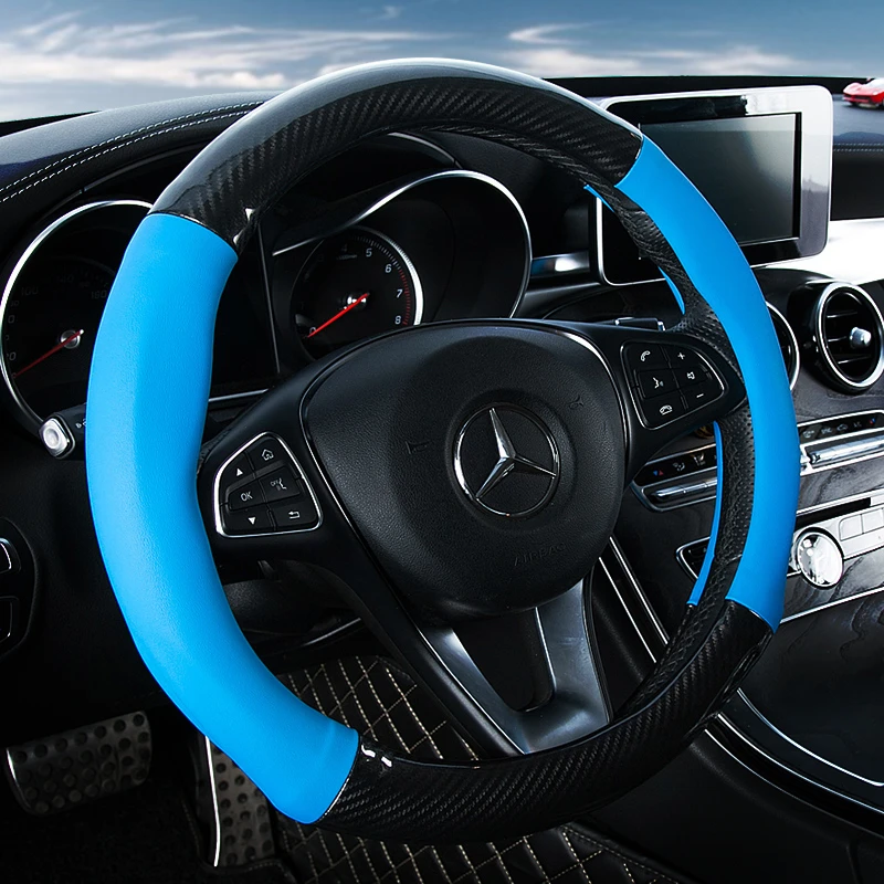 Car Styling Carbon Fiber Leather 4 Season Steering Wheel Cover Assistant Holding Wheel Protector with Natural Latex Liner F34
Car Styling Carbon Fiber Leather 4 Season Steering Wheel Cover Assistant Holding Wheel Protector with Natural Latex Liner F34