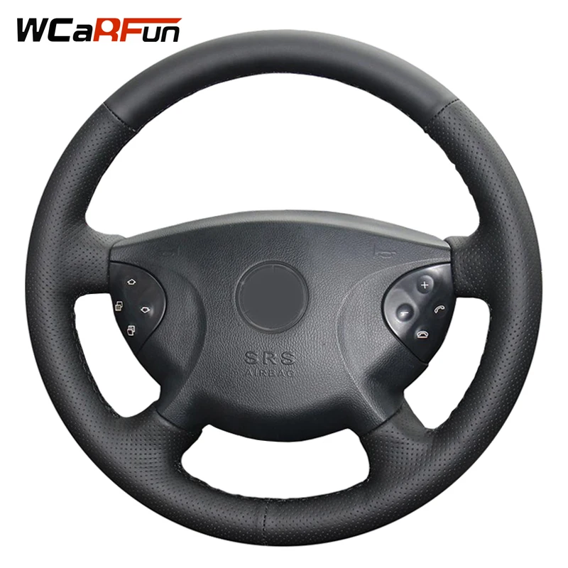 WCaRFun Black Artificial Leather Hand-Stitched Steering Wheel Cover for Mercedes Benz W210 E240 E63 E320 E280 2002-2005
WCaRFun Black Artificial Leather Hand-Stitched Steering Wheel Cover for Mercedes Benz W210 E240 E63 E320 E280 2002-2005