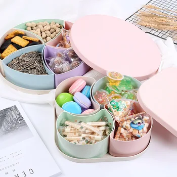 Creative Wheat Straw Five-Divided With Lid Snack Storage Boxes Home Large Capacity Chinese New Year Dried Fruit Reception Tray
Creative Wheat Straw Five-Divided With Lid Snack Storage Boxes Home Large Capacity Chinese New Year Dried Fruit Reception Tray